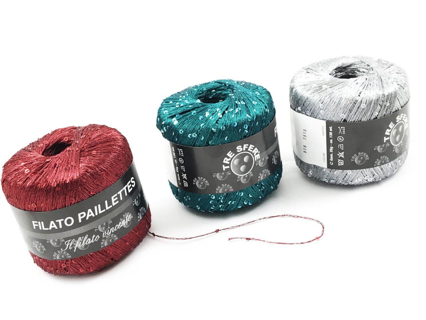 FILATO PAILLETTES 80%PL 20%PA GOMITOLO 25gr