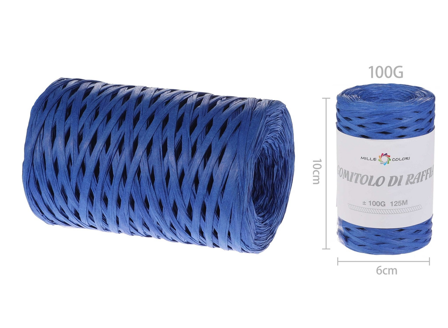 GOMITOLO DI RAFIA TINTA UNITA 100gr
