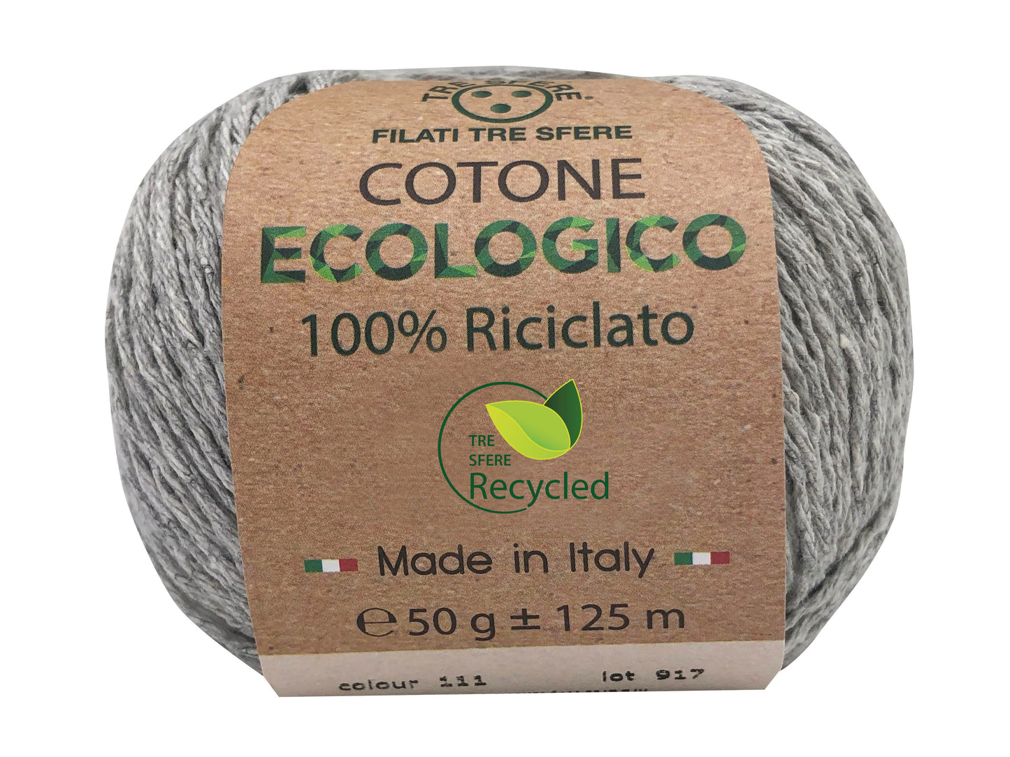 Cotone ecologico riciclato 80% cotone 20% poliestere -50 gr