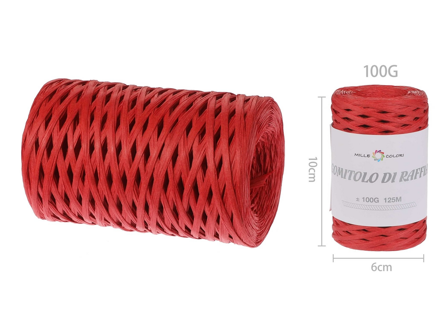 GOMITOLO DI RAFIA TINTA UNITA 100gr