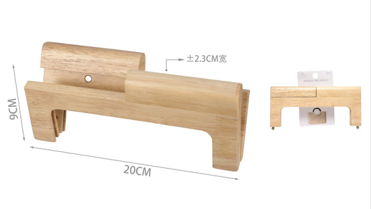 Chiusura Clic Clac per borsa in Legno rettangolare 20x9cm