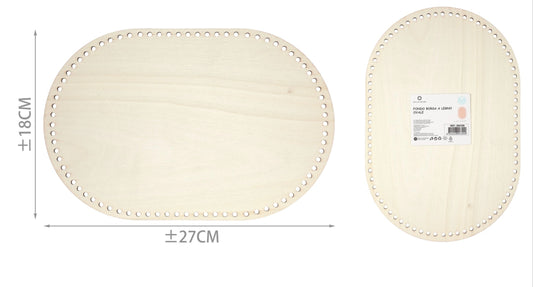 Fondo per borsa ovale 27x18cm in legno