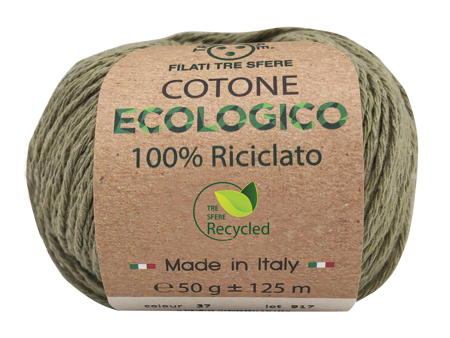 Cotone ecologico riciclato 80% cotone 20% poliestere -50 gr