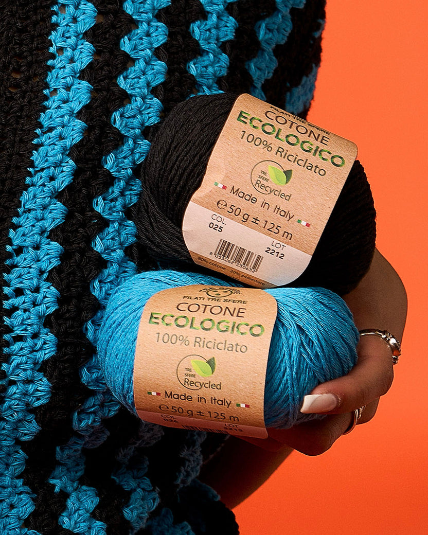 Cotone ecologico riciclato 80% cotone 20% poliestere -50 gr