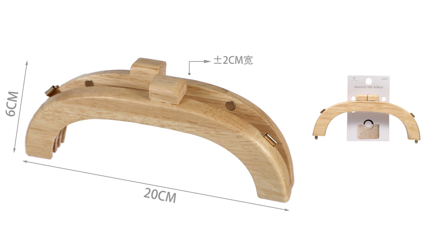 Chiusura Clic Clac per borsa in Legno curva 20x6.cm