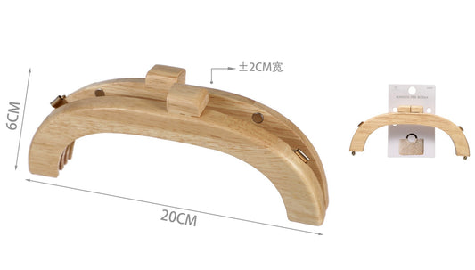 Chiusura Clic Clac per borsa in Legno curva 20x6.cm