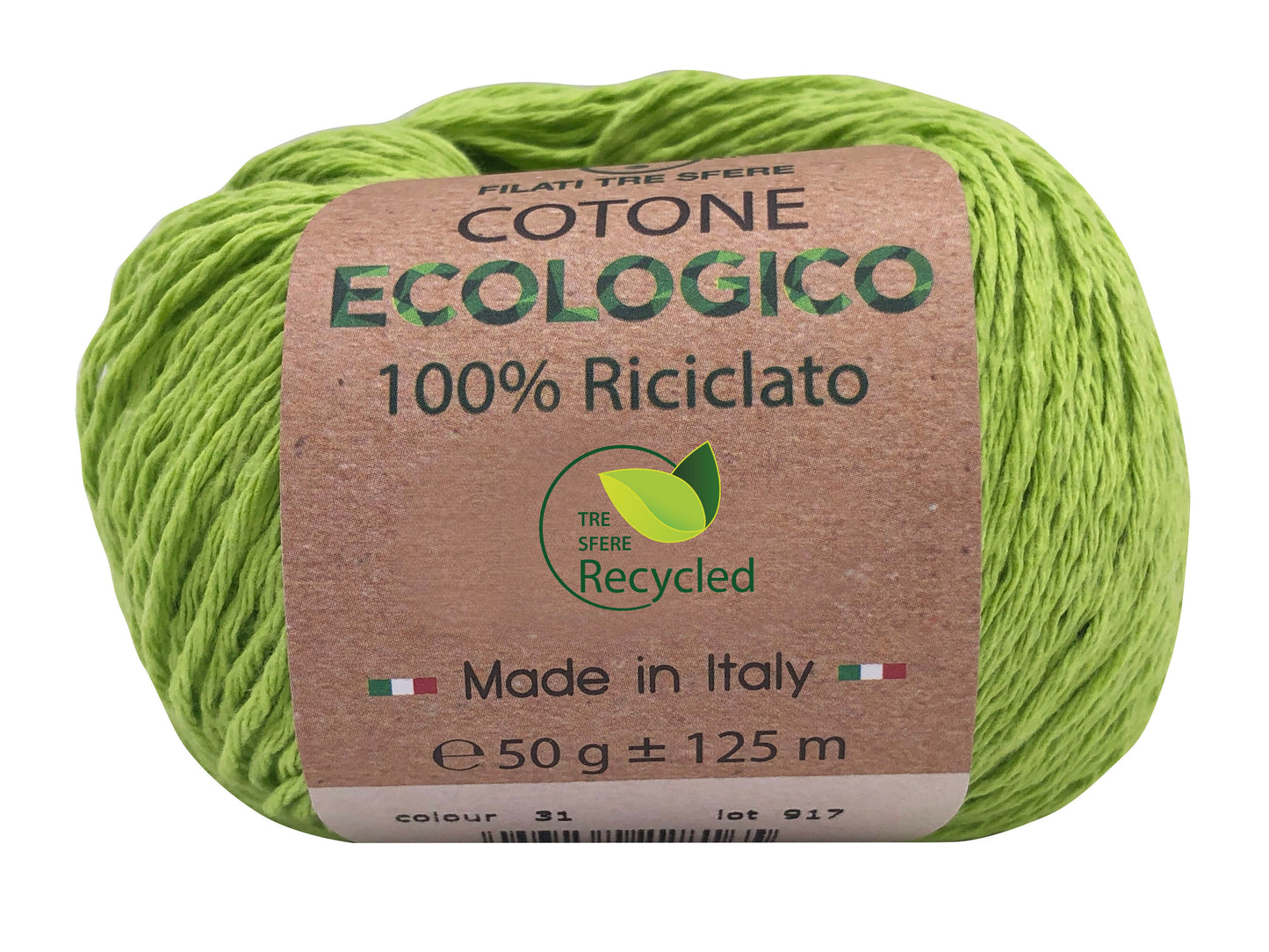 Cotone ecologico riciclato 80% cotone 20% poliestere -50 gr