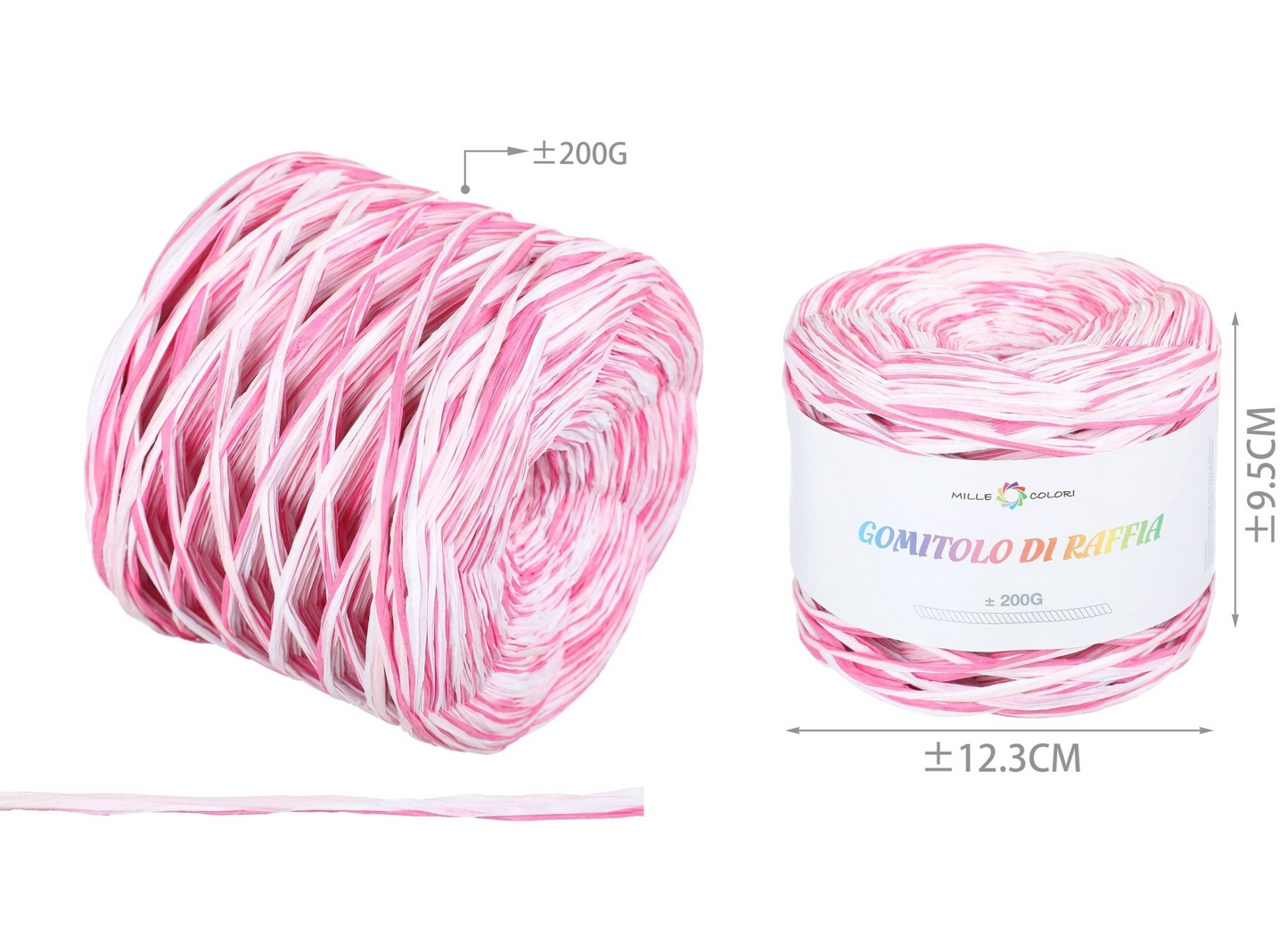 GOMITOLO DI RAFIA 200gr MULTICOLOR