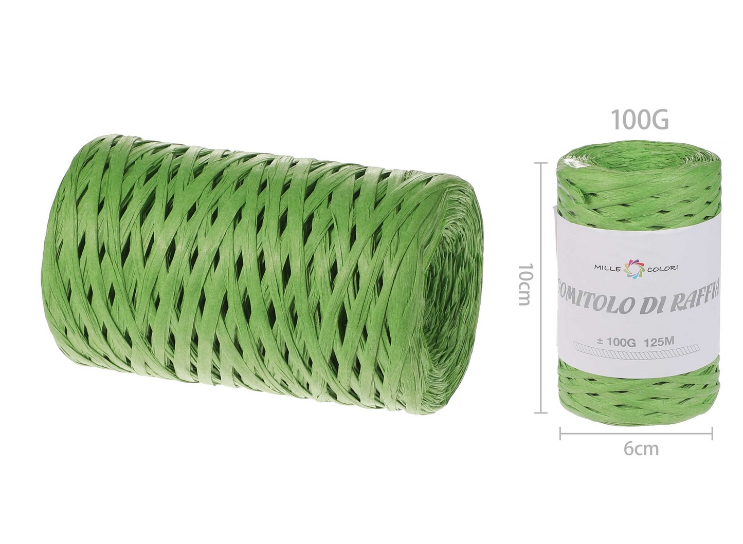GOMITOLO DI RAFIA TINTA UNITA 100gr