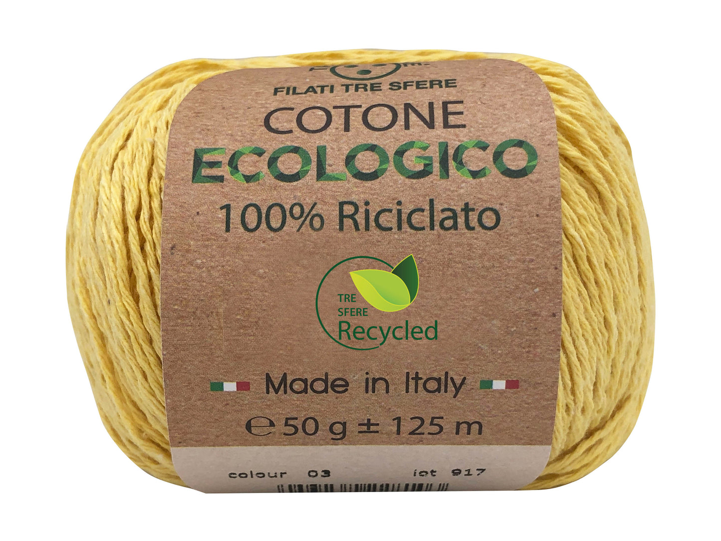 Cotone ecologico riciclato 80% cotone 20% poliestere -50 gr