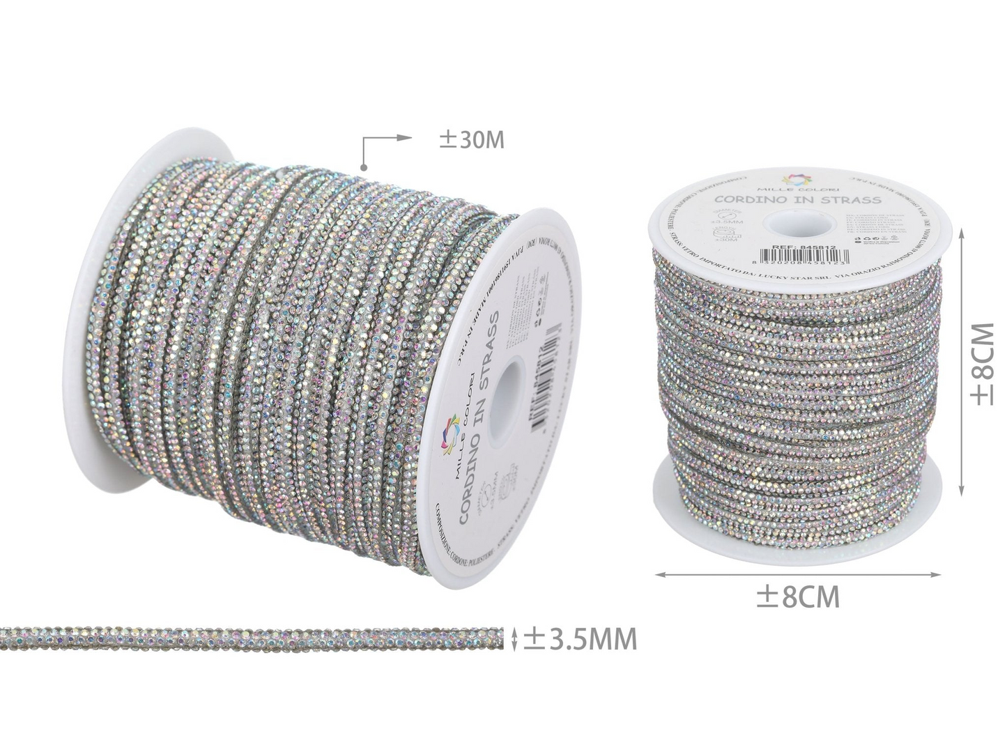Cordino Strass al metro - spessore 3.5mm