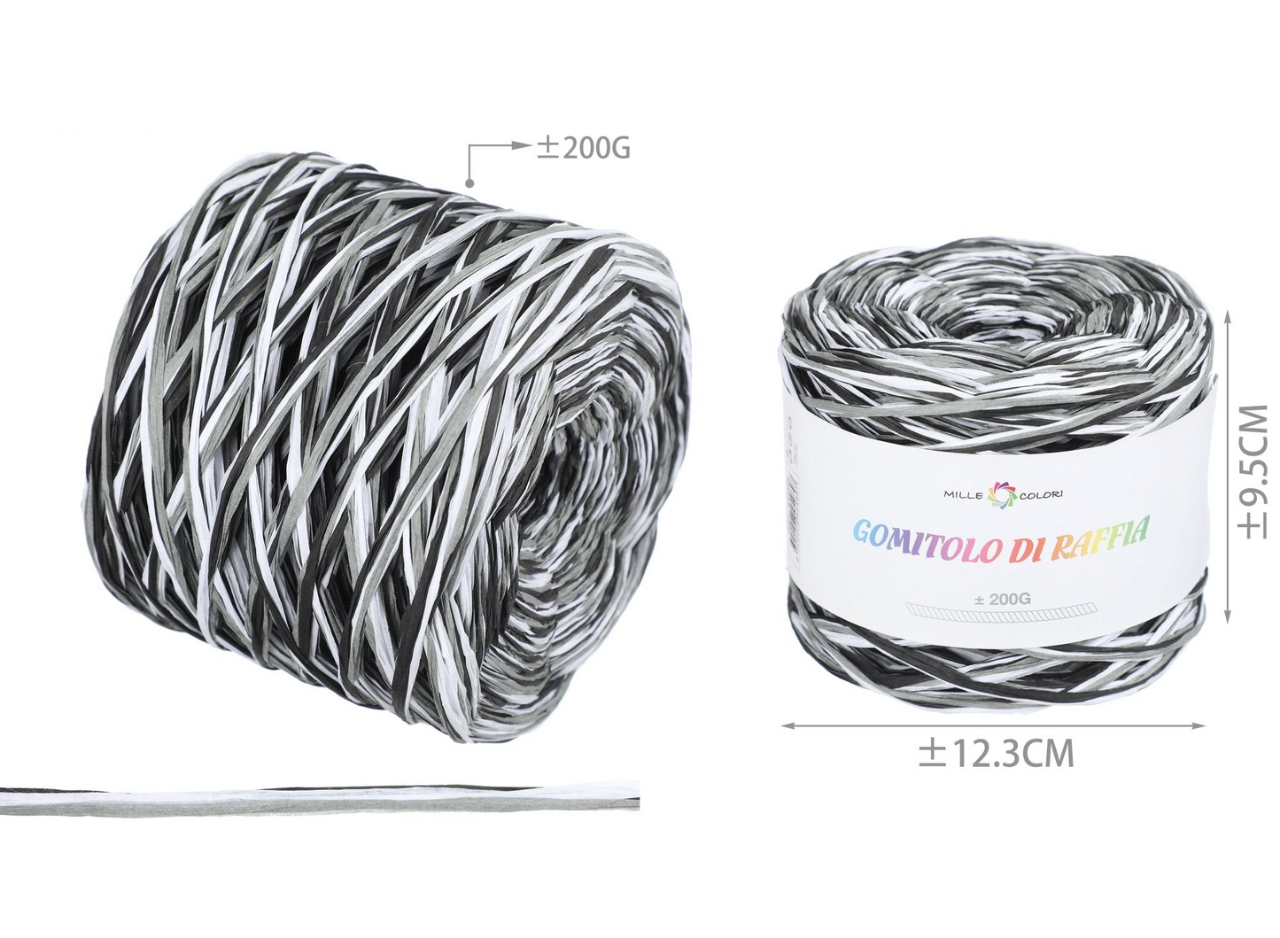 GOMITOLO DI RAFIA 200gr MULTICOLOR