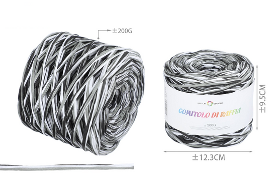 GOMITOLO DI RAFIA 200gr MULTICOLOR