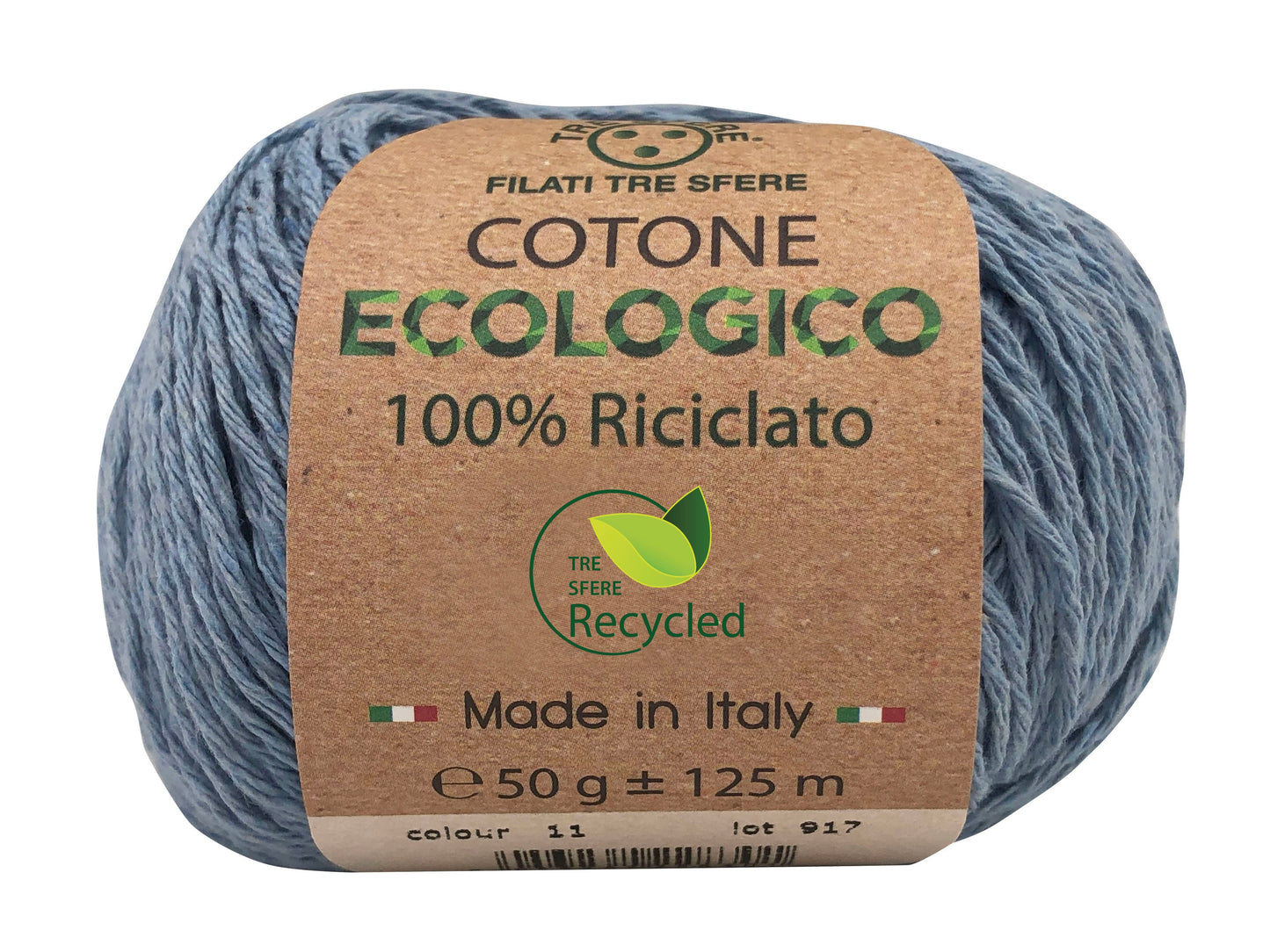 Cotone ecologico riciclato 80% cotone 20% poliestere -50 gr