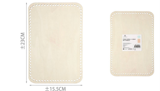 Fondo per borsa rettangolare 23x15.5cm in legno