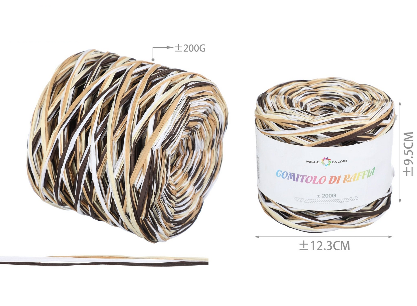 GOMITOLO DI RAFIA 200gr MULTICOLOR