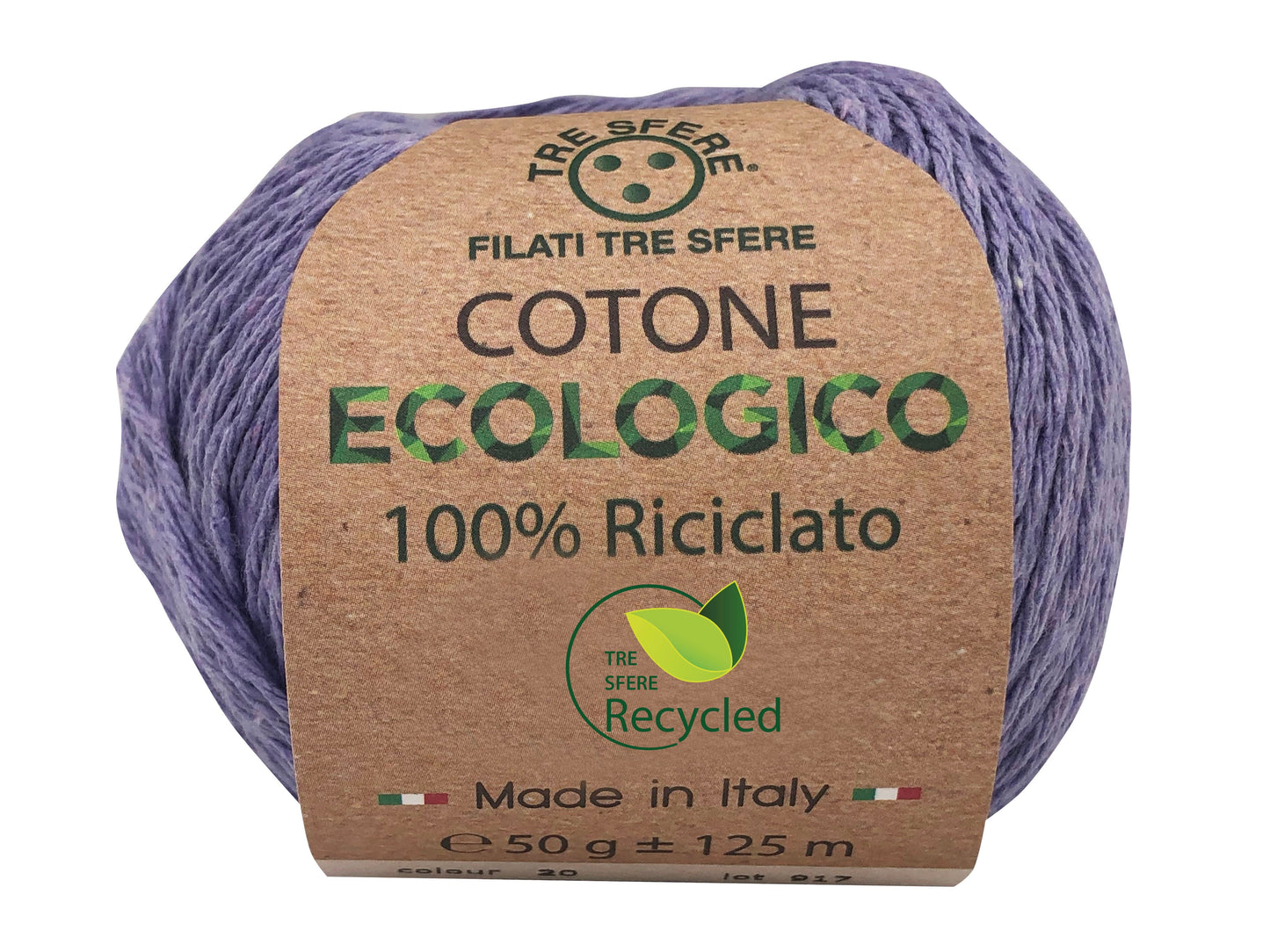 Cotone ecologico riciclato 80% cotone 20% poliestere -50 gr